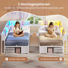 AOGLLATI Bett 90x190 mit Stauraum Schlafsofa mit Integriertem Bücherregal & 6 Schubladen Jugendbett mit LED-Beleuchtung & Ladestation