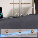 AOGLLATI Polsterbett 140×190 mit Stauraum Jugendbett 140×190 mit Steckdosen und LED-Beleuchtung 30cm Hydraulischer Stauraum