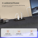 AOGLLATI Polsterbett 140x190 mit Stauraum Jugendbett mit Steckdosen und LED-Beleuchtung Höhenverstellbares Kopfteil