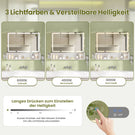AOGLLATI Spiegelschrank Bad mit LED-Beleuchtung & Steckdose Badezimmerschrank mit 3 Türen Verstellbarem Regal 3 Farbtemperatur dimmbare