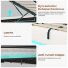 AOGLLATI Polsterbett 140×190 mit Steckdosen und LED-Beleuchtung Bett 140×190 mit Stauraum Kopfteil Hydraulische Stauraum