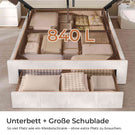 AOGLLATI Polsterbett 140x190 mit Stauraum Jugendbett mit Steckdosen und LED-Beleuchtung Höhenverstellbares Kopfteil