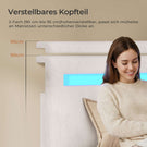 AOGLLATI Polsterbett 140x190 mit Stauraum Jugendbett mit Steckdosen und LED-Beleuchtung Höhenverstellbares Kopfteil