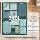 AOGLLATI Polsterbett 140×190 mit Stauraum Jugendbett 140×190 mit Steckdosen und LED-Beleuchtung 30cm Hydraulischer Stauraum