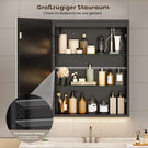 AOGLLATI Spiegelschrank Bad breit mit LED-Beleuchtung & Steckdose Badezimmerschrank mit HD Spiegel & Verstellbarem