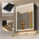 AOGLLATI Spiegelschrank Bad breit mit LED-Beleuchtung & Steckdose Badezimmerschrank mit HD Spiegel & Verstellbarem