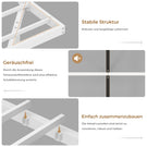 AOGLLATI Polsterbett 160x200 cm Doppelbettgestell Bettrahmen mit LED-Beleuchtung und Ladestation Bettgestell mit Kopfteil Bett Schwebebettrahmen