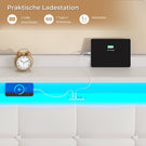 AOGLLATI Polsterbett 160x200 cm Doppelbettgestell Bettrahmen mit LED-Beleuchtung und Ladestation Bettgestell mit Kopfteil Bett Schwebebettrahmen
