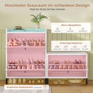 AOGLLATI Schuhschrank mit Sitzbank Schuhkipper mit 3 Klappen Holz Weiß Schuhschrank Schmal mit Verstellbare Böden Platzsparender Schuhkipper