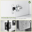 AOGLLATI Spiegelschrank Bad mit LED-Beleuchtung und Steckdose 80 cm Breit | Doppeltür Badschrank mit HD Spiegel Verstellbaren Ablagen Offenes Regal