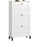 AOGLLATI Schuhschrank Schmal Schuhkipper mit 3 Klappen Schuhschrank Schmal mit Verstellbare Böden Platzsparender