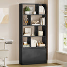 AOGLLATI Bücherregal Weiß aus Holz Bücherschrank Hoch mit 4 Ebenen und offenes Aufbewahrungsregal Standregal Regal mit Türen für Wohnzimmer