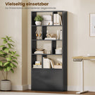 AOGLLATI Bücherregal Weiß aus Holz Bücherschrank Hoch mit 4 Ebenen und offenes Aufbewahrungsregal Standregal Regal mit Türen für Wohnzimmer