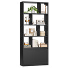 AOGLLATI Bücherregal Weiß aus Holz Bücherschrank Hoch mit 4 Ebenen und offenes Aufbewahrungsregal Standregal Regal mit Türen für Wohnzimmer