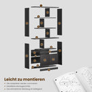 AOGLLATI Bücherregal Weiß aus Holz Bücherschrank Hoch mit 4 Ebenen und offenes Aufbewahrungsregal Standregal Regal mit Türen für Wohnzimmer