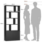 AOGLLATI Bücherregal Weiß aus Holz Bücherschrank Hoch mit 4 Ebenen und offenes Aufbewahrungsregal Standregal Regal mit Türen für Wohnzimmer
