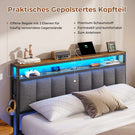 AOGLLATI Polsterbett 140x190 CM mit Ladestation & LED-Beleuchtung Doppelbettgestell mit Stauraum Kopfteil & Lattenrost