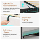 AOGLLATI Hydraulisch Stauraumbett 140×190cm Polsterbett Doppelbett mit LED und USB-Ladefunktion Bettgestell mit Stauraum und Lattenrost