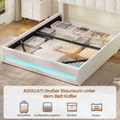 AOGLLATI Hydraulisch Stauraumbett 140×190cm Polsterbett Doppelbett mit LED und USB-Ladefunktion Bettgestell mit Stauraum und Lattenrost