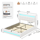 AOGLLATI Hydraulisch Stauraumbett 140×190cm Polsterbett Doppelbett mit LED und USB-Ladefunktion Bettgestell mit Stauraum und Lattenrost