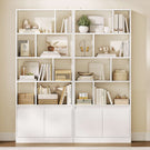 AOGLLATI Bücherregal Weiß aus Holz Bücherschrank Hoch mit 4 Ebenen und offenes Aufbewahrungsregal Standregal Regal mit Türen für Wohnzimmer