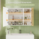 AOGLLATI Badezimmerschrank mit Beleuchtung 80×60×16cm Badezimmer spiegelschrank mit 6 Ablagefächern 4 verstellbare Ablagen