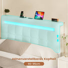 AOGLLATI Hydraulisch Stauraumbett 140×190cm Polsterbett Doppelbett mit LED und USB-Ladefunktion Bettgestell mit Stauraum und Lattenrost