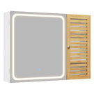 AOGLLATI Badezimmerschrank mit Beleuchtung 80×60×16cm Badezimmer spiegelschrank mit 6 Ablagefächern 4 verstellbare Ablagen