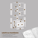 AOGLLATI Bücherregal Weiß aus Holz Bücherschrank Hoch mit 4 Ebenen und offenes Aufbewahrungsregal Standregal Regal mit Türen für Wohnzimmer
