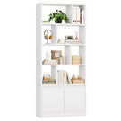 AOGLLATI Bücherregal Weiß aus Holz Bücherschrank Hoch mit 4 Ebenen und offenes Aufbewahrungsregal Standregal Regal mit Türen für Wohnzimmer