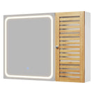 AOGLLATI Badezimmerschrank mit Beleuchtung 80×60×16cm Badezimmer spiegelschrank mit 6 Ablagefächern 4 verstellbare Ablagen