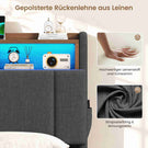 AOGLLATI Polsterbett 140x190 mit Stauraum Bett mit Hydraulischem Stauraum | Jugendbett mit 270° LED Beleuchtung & Gepolstertes Kopfteil mit Stauraum