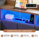 AOGLLATI Polsterbett Schlafsofa 90x200 mit Ausziehbarem Gästebett Bett mit Stauraum Jugendbett mit LED Ladestation Kinderbett mit 8 Offenen Fächern