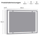 AOGLLATI Spiegelschrank Bad mit LED Beleuchtung & Steckdose 80x60x17 cm Badezimmer Spiegelschrank mit 3 Farben Dimmbar & HD Spiegel