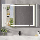 AOGLLATI Spiegelschrank Bad mit LED Beleuchtung & Steckdose 80x60x17 cm Badezimmer Spiegelschrank mit 3 Farben Dimmbar & HD Spiegel