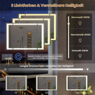 AOGLLATI Spiegelschrank Bad mit LED Beleuchtung & Steckdose 80x60x17 cm Badezimmer Spiegelschrank mit 3 Farben Dimmbar & HD Spiegel