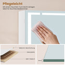 AOGLLATI Spiegelschrank Bad mit LED Beleuchtung & Steckdose 80x60x17 cm Badezimmer Spiegelschrank mit 3 Farben Dimmbar & HD Spiegel