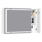 AOGLLATI Spiegelschrank Bad mit LED Beleuchtung & Steckdose 80x60x17 cm Badezimmer Spiegelschrank mit 3 Farben Dimmbar & HD Spiegel