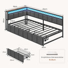 AOGLLATI Polsterbett Schlafsofa 90x190 mit USB-Steckdosen und LED-Beleuchtung Jugendbett mit 2 Schubladen Tagesbett mit Lattenrost