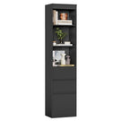 AOGLLATI Bücherregal Bücherschrank mit 3 Schubladen und 3 Fächern Büroregal mit verstellbaren Ablagen 180 cm Hochschrank