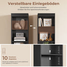 AOGLLATI Bücherregal Bücherschrank mit 3 Schubladen und 3 Fächern Büroregal mit verstellbaren Ablagen 180 cm Hochschrank
