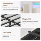 AOGLLATI Polsterbett Schlafsofa 140x200 Doppelbett mit LED-Beleuchtung & Ladestation Betten 140x200 mit 4 Schubladen und Lattenrost aus Metall