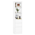 AOGLLATI Bücherregal Bücherschrank mit 3 Schubladen und 3 Fächern Büroregal mit verstellbaren Ablagen 180 cm Hochschrank