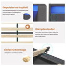 AOGLLATI Polsterbett Schlafsofa 140x200 mit Hydraulis LED-Beleuchtung & USB Doppelbett mit 6 Staufächern & Gepolstertem LED-Kopfteil