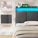 AOGLLATI Polsterbett 90×200 mit Steckdosen und LED-Beleuchtung Doppelbett mit Stauraum Kopfteil Bett mit Hydraulische Stauraum und Lattenrost aus Holz