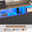 AOGLLATI Polsterbett 140x190 mit Stauraum Schwebebett mit 270°-LED-Beleuchtung Jugendbett mit Ladestation Doppelbett Bettgestell mit Stauraum Kopfteil