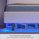 AOGLLATI Polsterbett 140x190 mit Stauraum Schwebebett mit 270°-LED-Beleuchtung Jugendbett mit Ladestation Doppelbett Bettgestell mit Stauraum Kopfteil