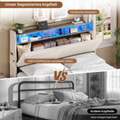 AOGLLATI Polsterbett 180x200 mit Stauraum Schwebebett mit 270°-LED-Beleuchtung Doppelbett mit Ladestation Bettgestell mit Stauraum Kopfteil