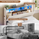 AOGLLATI Polsterbett 140x190 mit Stauraum Schwebebett mit 270°-LED-Beleuchtung Jugendbett mit Ladestation Doppelbett Bettgestell mit Stauraum Kopfteil