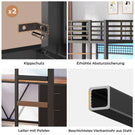 AOGLLATI Hochbett 90x200 cm mit Integriertem Schreibtisch Jugendbett Etagenbett mit Schreibtisch Loftbett 90x200 mit Stauraum